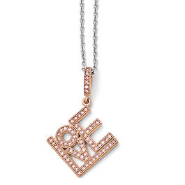 Sterling Silver Rose Gold Plated Love Necklace