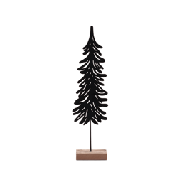 Melrose Cut-Out Metal Pine Tree with Wood Base - Set of 2