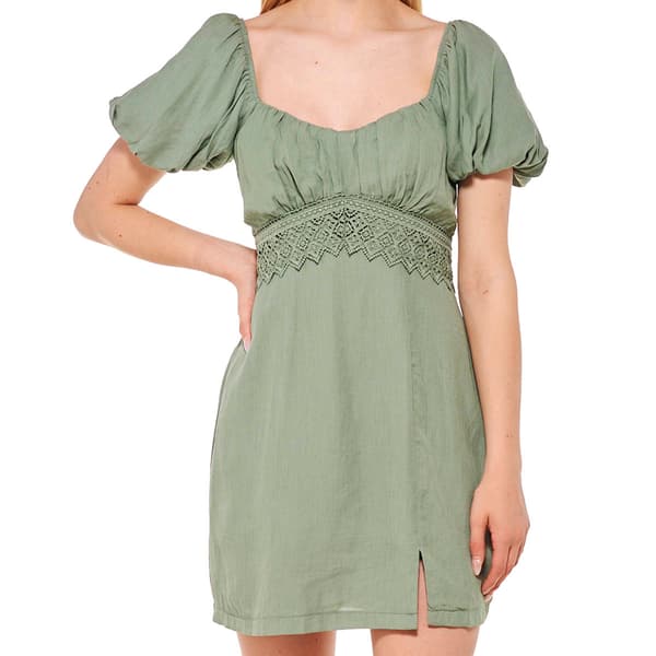 Juniors Trixxi Puffed Crochet Sheath Dress