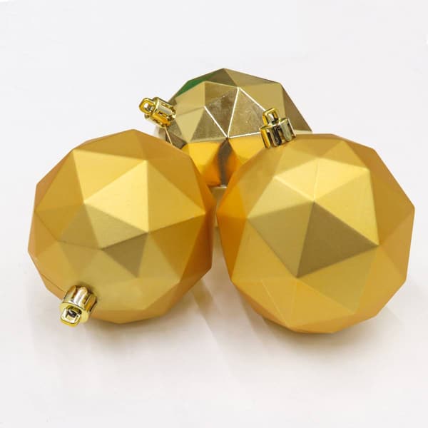 National Tree 10in. Gold Geometric Ornaments - Set of 6