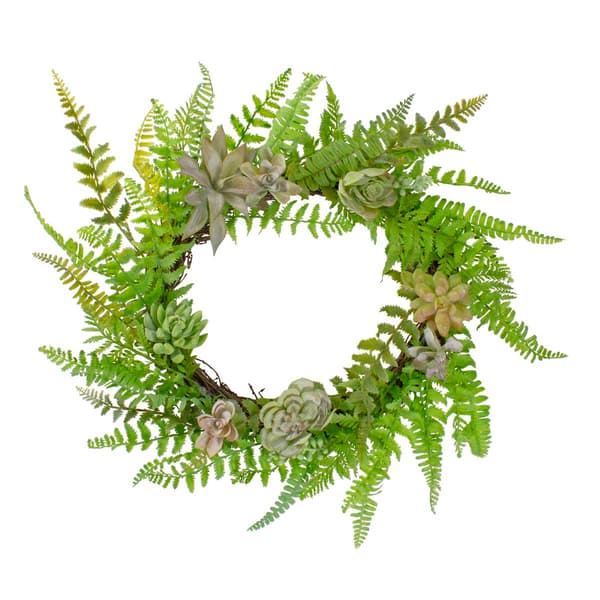 Northlight Seasonal Artificial Succulents &amp; Foliage Spring Wreath - image 