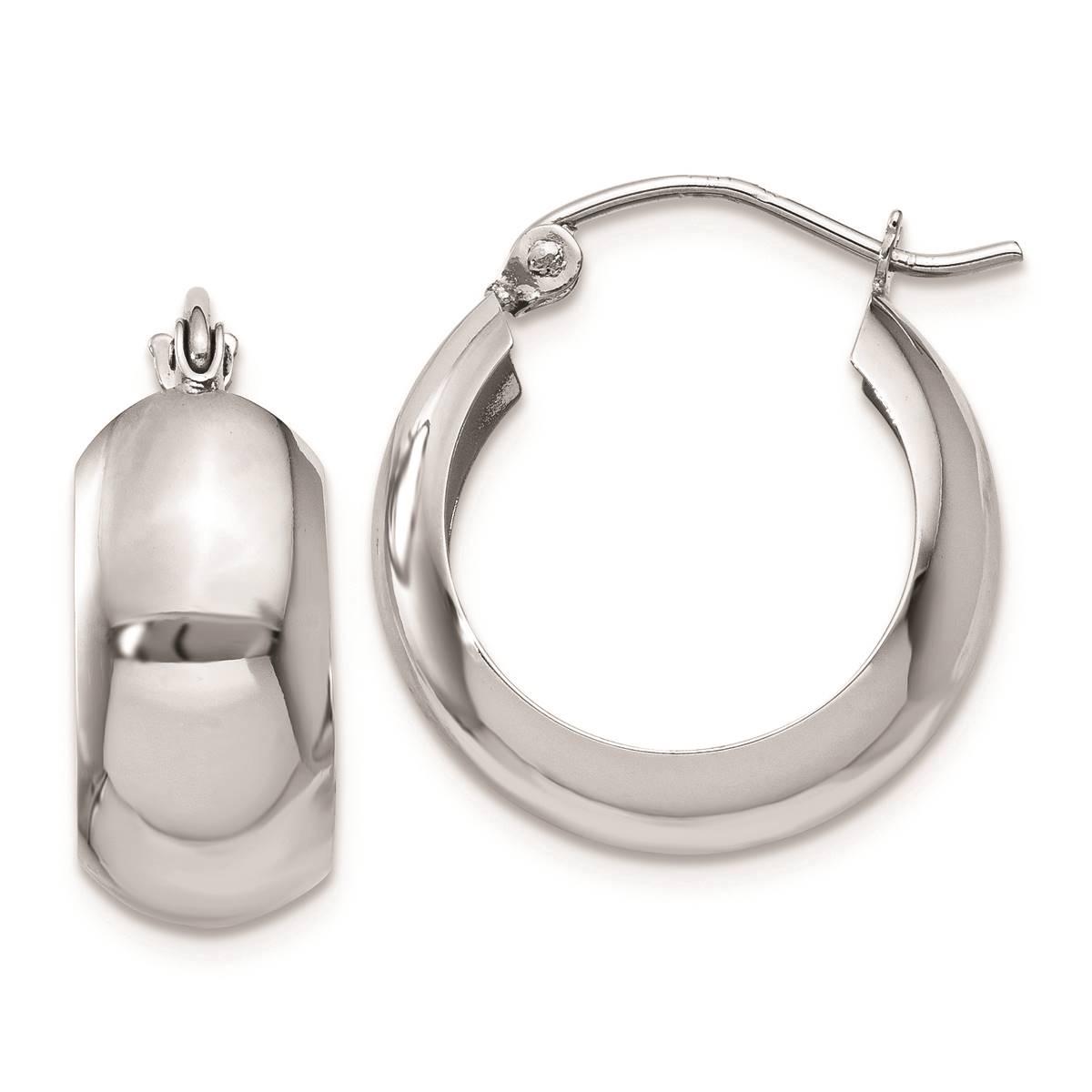 Gold Classics™ 14kt. White Gold 13x7mm Hoop Earrings