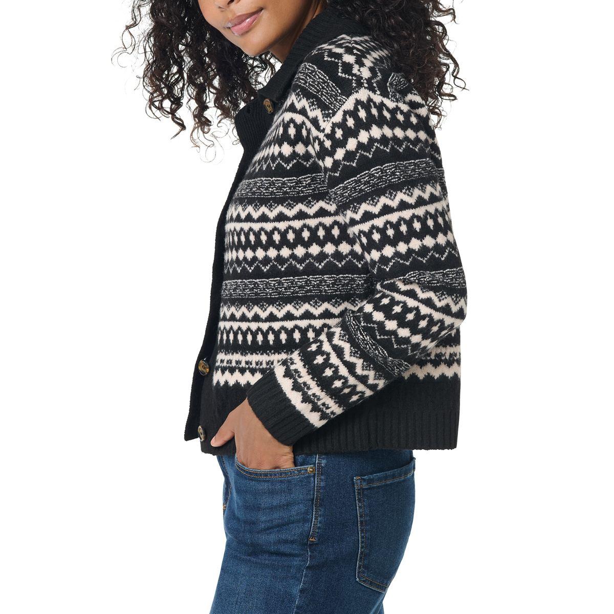 Womens Gloria Vanderbilt Long Sleeve Fair Isle Cozette Cardigan
