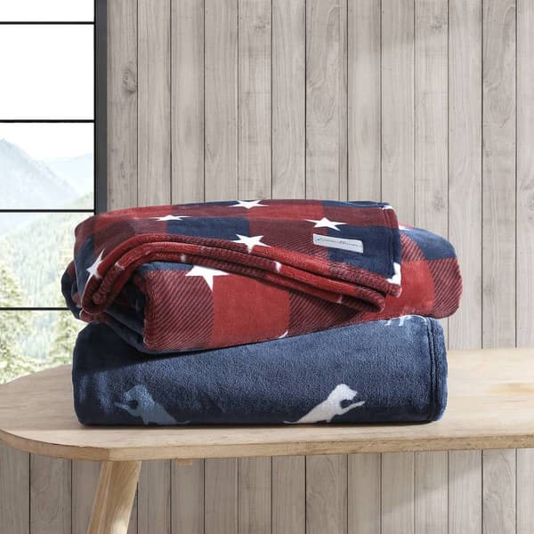 Eddie Bauer Americana Plaid Plush-Fleece Throw