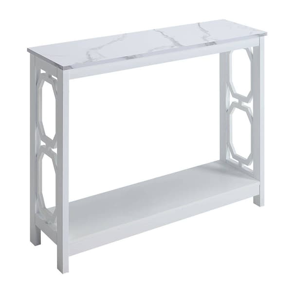 Convenience Concepts Omega Faux Marble Top Console Table