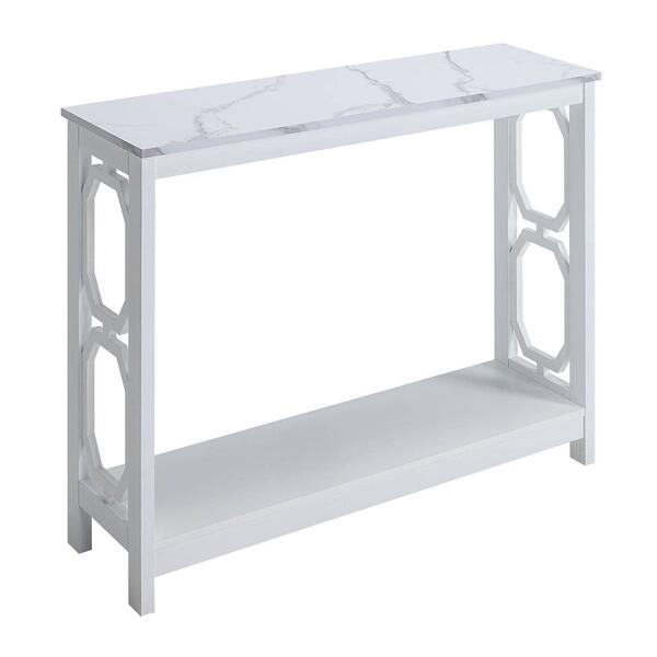 Convenience Concepts Omega Faux Marble Top Console Table - image 