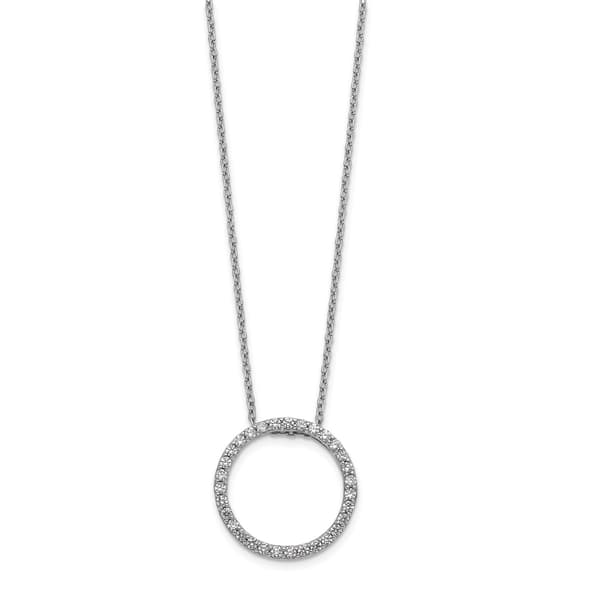 Diamond Classics&#40;tm&#41; 14kt. White Gold Diamond Circle Necklace - image 