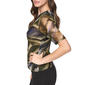 Womens DKNY Short Sleeve Twist Front V-Neck Mesh Blouse - image 3