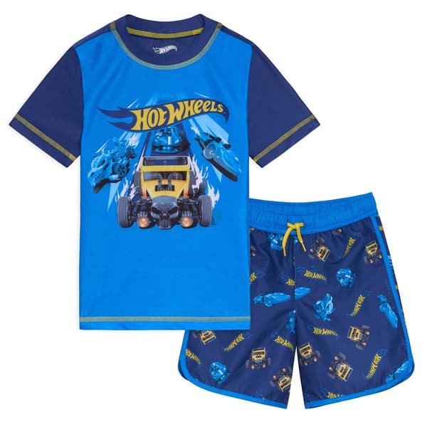 Toddler Boy Hot Wheels&#174; 2pc. Short Sleeve Rashguard Swim Set