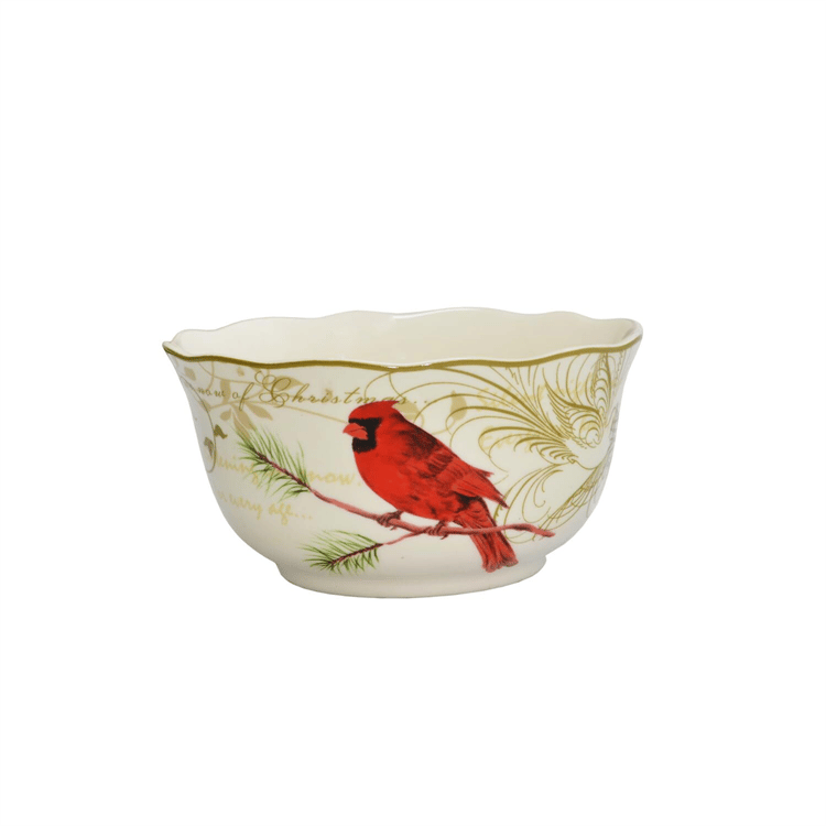 222 Fifth Holiday Wishes 12pc. Red Porcelain Dinnerware Set
