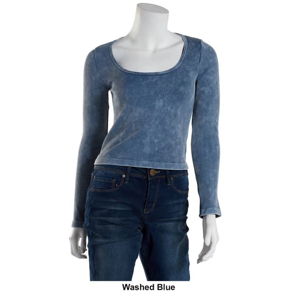 Juniors Social Revival Washed Seamless & Ribbed Top