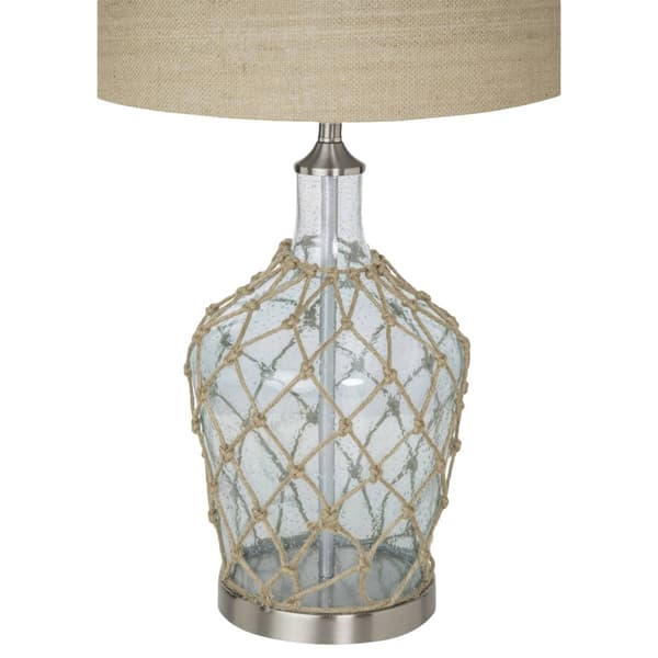 9th & Pike&#174; 28in. Beige Shade Silver Metal Table Lamp