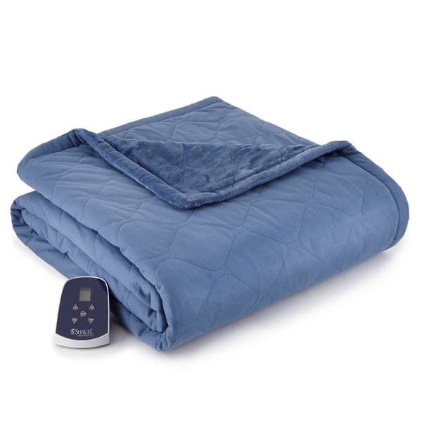 Micro Flannel&#40;R&#41; Reverse to Ultra Velvet&#40;R&#41; Heated Throw - image 