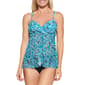 Womens Christina Blue Disty Fly Away Tankini Swim Top - image 1