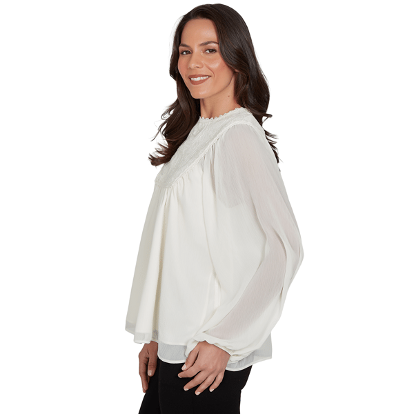 Plus Size Skye''s the Limit Wild Romance Solid Long Sleeve Jewel