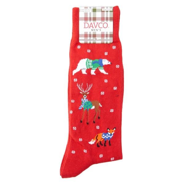 Mens Davco(R) Christmas Woodland Animals Socks - image 