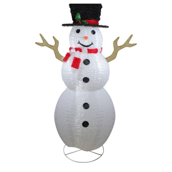 Northlight 6ft. Chenille Swirl Large Snowman Outdoor Decor