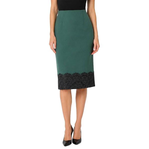 Womens Zac & Rachel 27 Inch Solid Skirt With Lace Hem Detail - image 