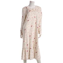 Plus Size White Orchid Velour Snow Cardinal Ballet Nightgown