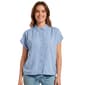 Womens Marissa Olivia Short Sleeve Stud Drawstring Tie Blouse - image 1