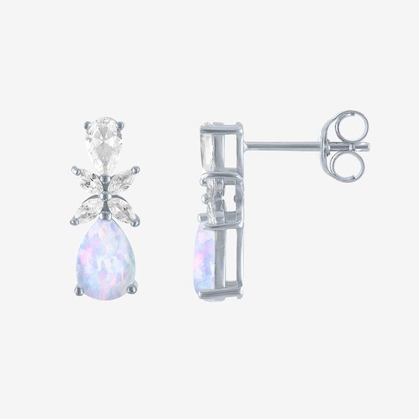 Gemstone Classics™ Lab Grown Opal & White Sapphire Earrings
