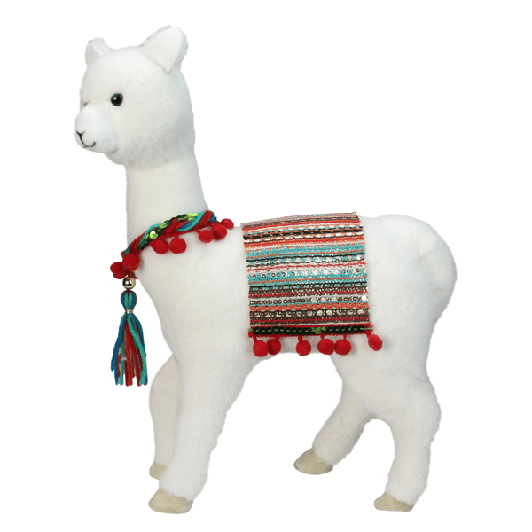 Northlight Plush Bohemian Standing Llama Christmas Figure