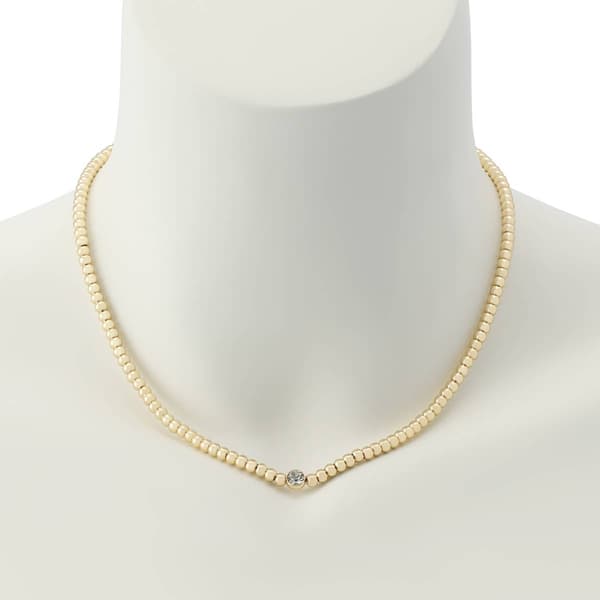 Steve Madden Beaded Stone Choker Necklace