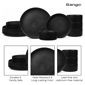 Sango Anderson Black Stoneware 12pc. Dinnerware Set Service for 4 - image 8