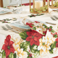 Threadmade Red & White Poinsettias Tablecloth - image 4