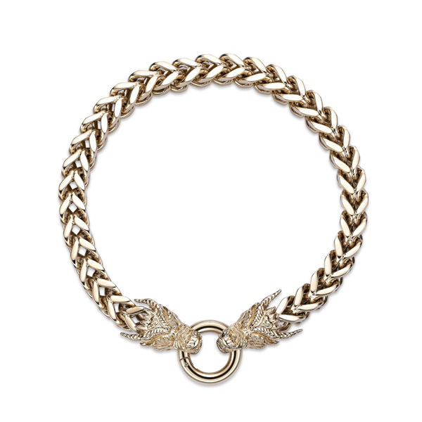 Mens Lynx Gold-Tone Ion Plated Stainless Steel Dragon Bracelet