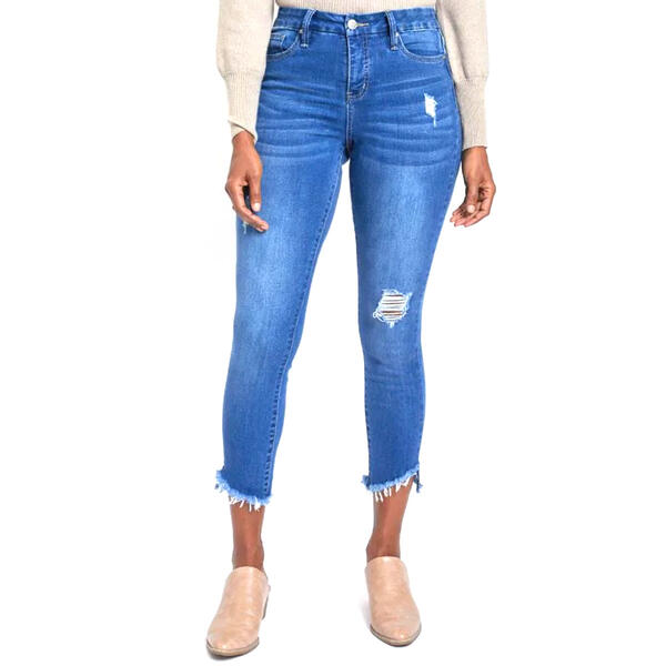 Womens Royalty Curvy Fit One Button Slanted Ankle Jeans - image 