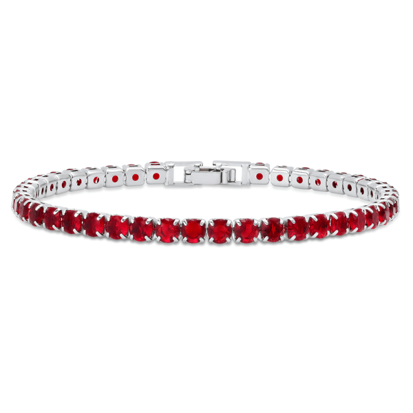 Saffron CZ Stone Tennis Bracelet - image 