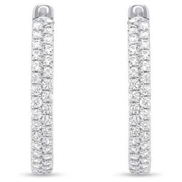 Nova Star® Sterling Silver 1ctw. Lab Grown Diamond Hoop Earrings