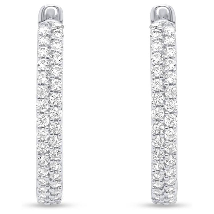 Nova Star® Sterling Silver 1ctw. Lab Grown Diamond Hoop Earrings