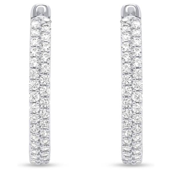 Nova Star® Sterling Silver 1ctw. Lab Grown Diamond Hoop Earrings