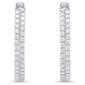 Nova Star® Sterling Silver 1ctw. Lab Grown Diamond Hoop Earrings - image 2