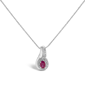 Haus of Brilliance Ruby &Diamond Accent Milgrain Pendant Necklace - image 1