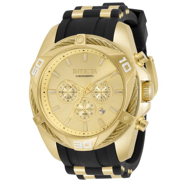 Mens Invicta Bolt Stainless Steel Black & Gold Watch - 34142 - image 