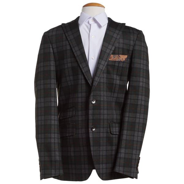 Mens Paisley &amp; Gray(R) Peak Knit Blazer - Forest Charcoal