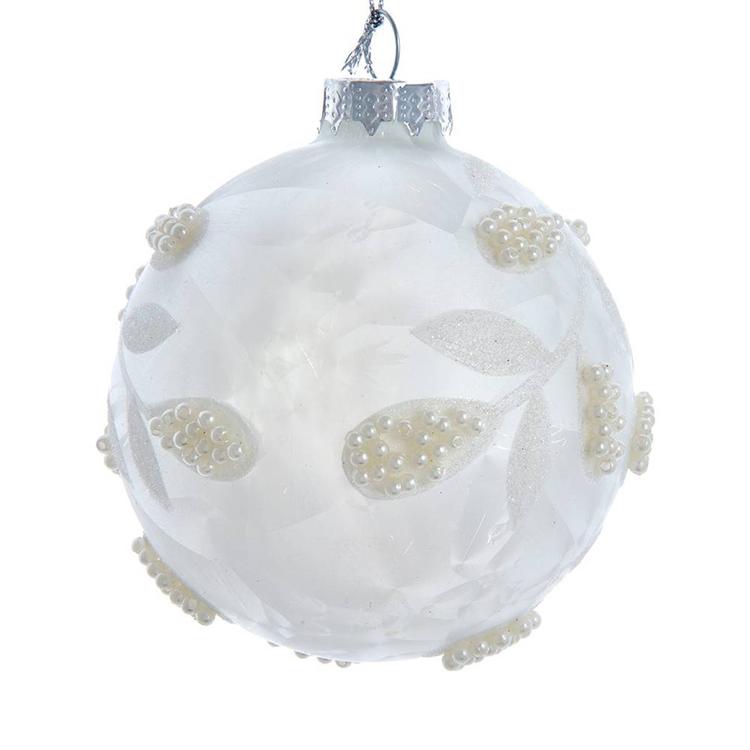 Kurt Adler 6pc. Glass White Pearl Ball Ornament Set