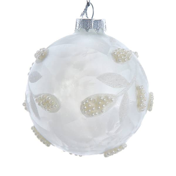 Kurt Adler 6pc. Glass White Pearl Ball Ornament Set - image 