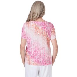 Womens Alfred Dunner Paradise Island Ombre Medallion Tee