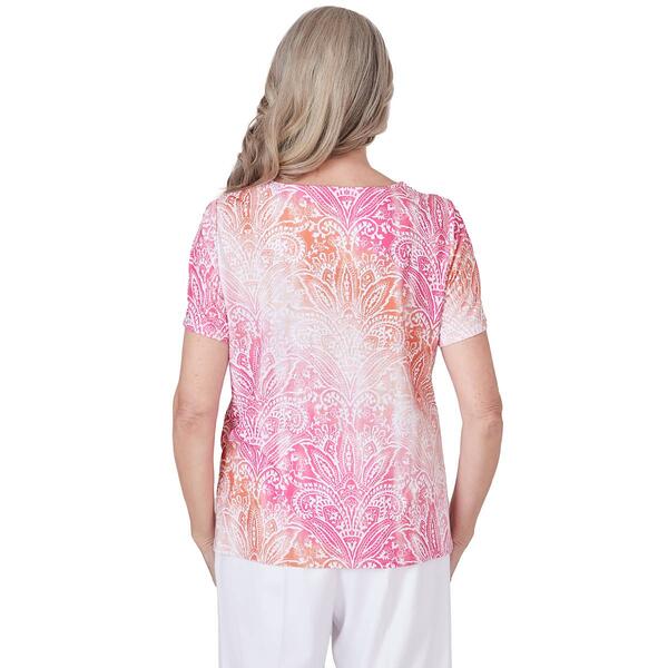 Womens Alfred Dunner Paradise Island Ombre Medallion Tee