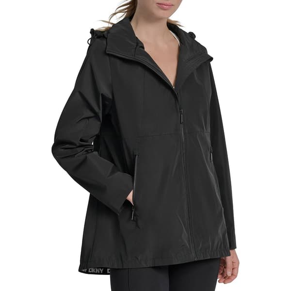 Womens DKNY Sport Logo Embellished Front Zipper Windbreaker