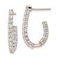 Pure Fire 14kt. White Gold 1ctw. Studded Diamond J-Hoop Earrings - image 1