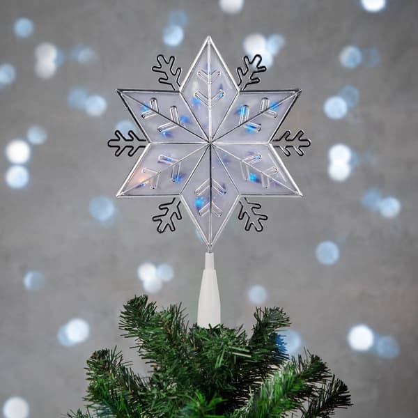 Northlight Seasonal 10in. Silver 6-Point Snowflake Tree Topper