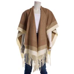 Womens Modena Solid with Border & Fringe Ruana