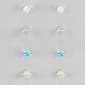 Kids Set of 4 Sterling Silver Cubic Zirconia Earrings - image 1