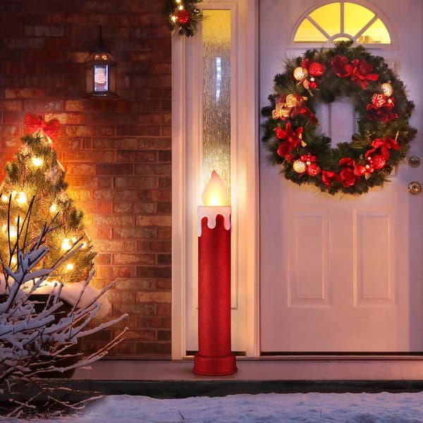 Mr. Christmas 36in. Glittery Blow Mold Red Candle