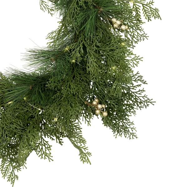 Northlight Real Touch™ LED Cedar & White Pine Christmas Wreath